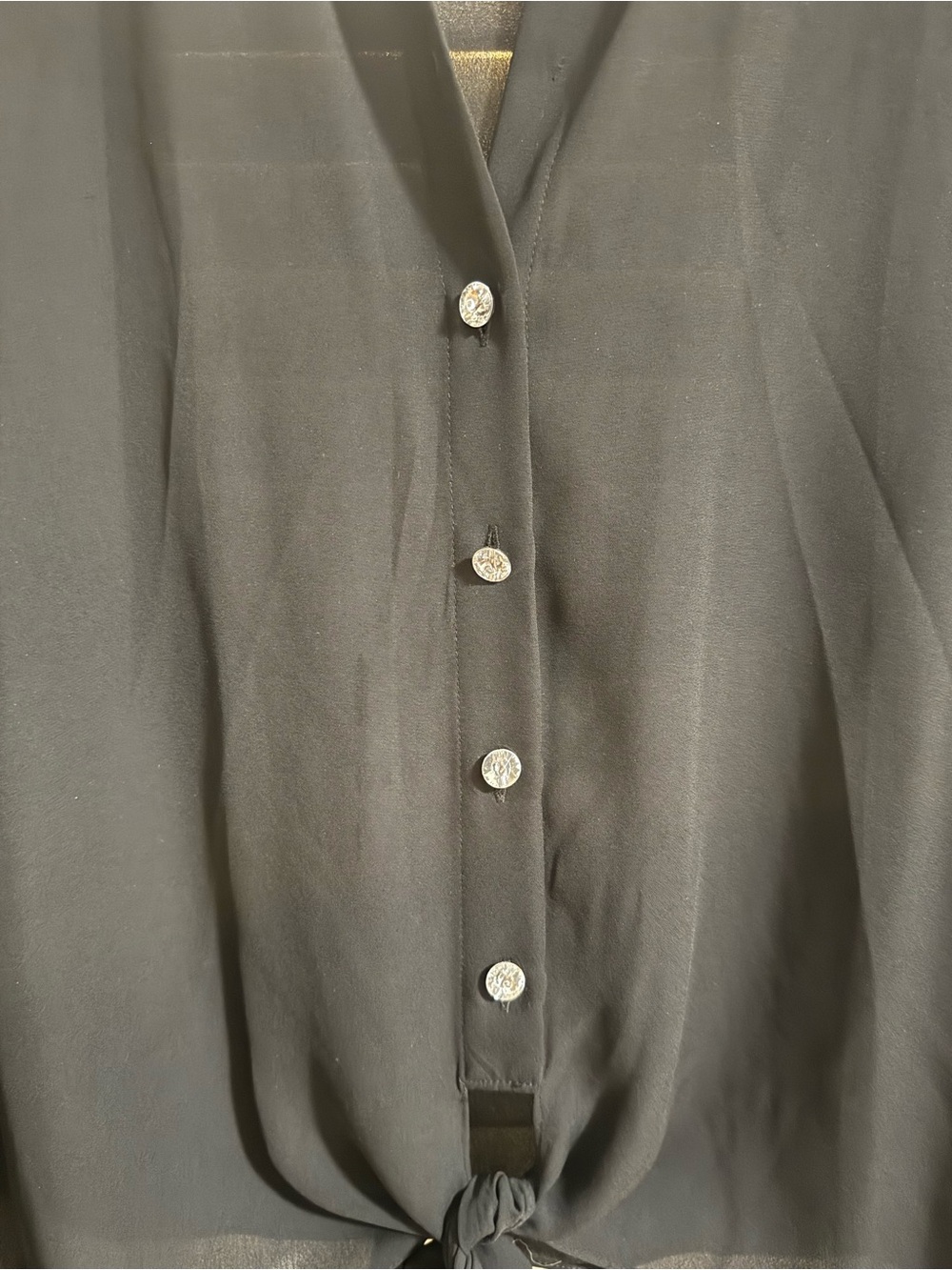 INC International Concepts Black Tie-Hem Button Jacket